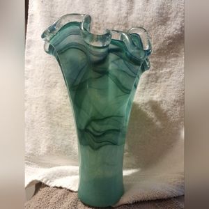 VINTAGE MURANO RUFFLED TOP VASE EXCELLENT CONDITION